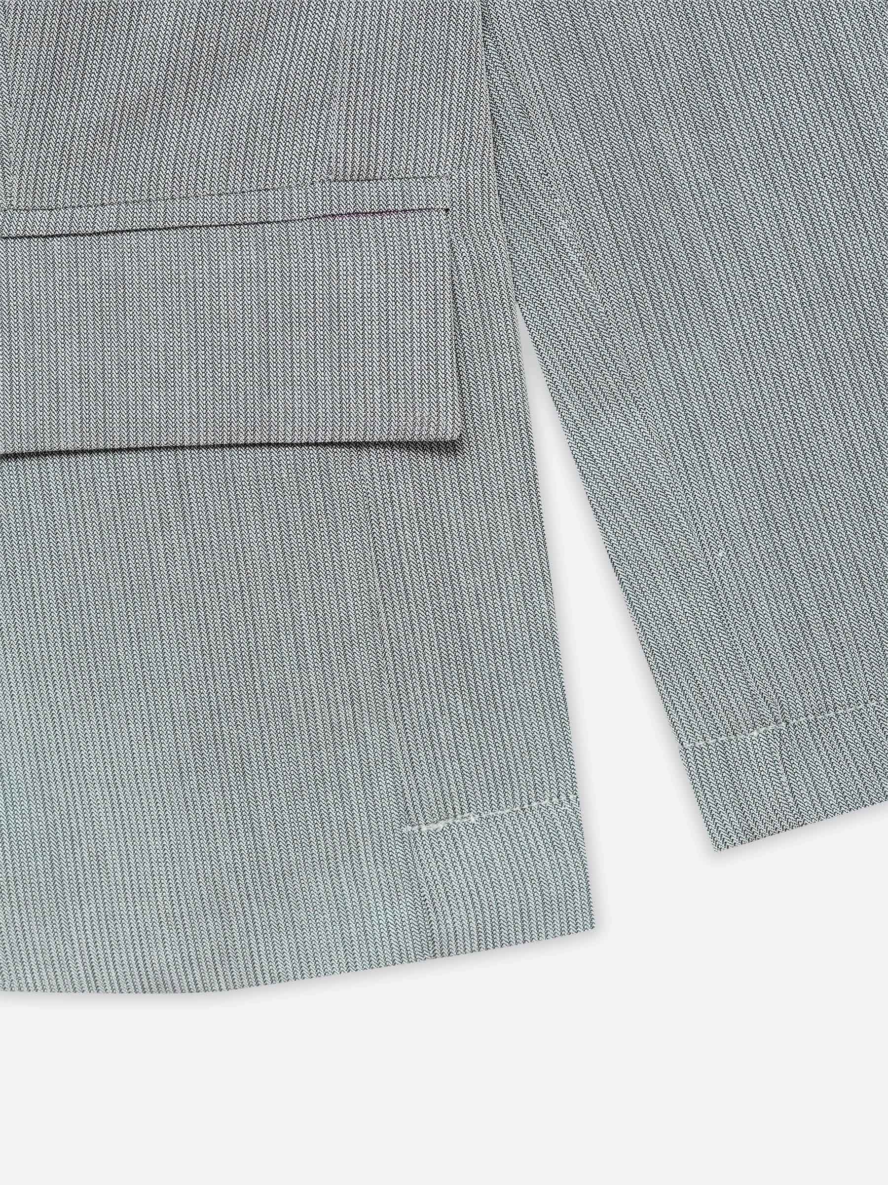 Grey Striped Kids Casual Blazer