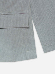 Grey Striped Kids Casual Blazer