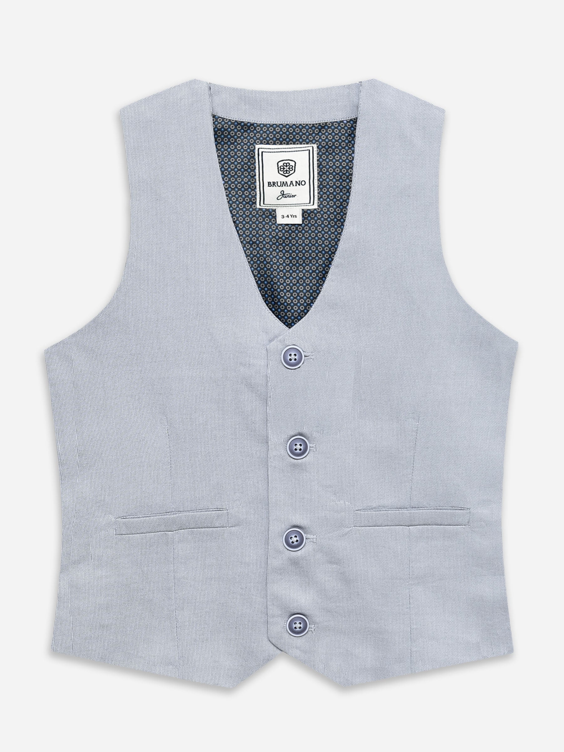 Grey Structured Formal Vest With Bow - Junior