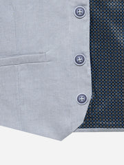 Grey Structured Formal Vest With Bow - Junior