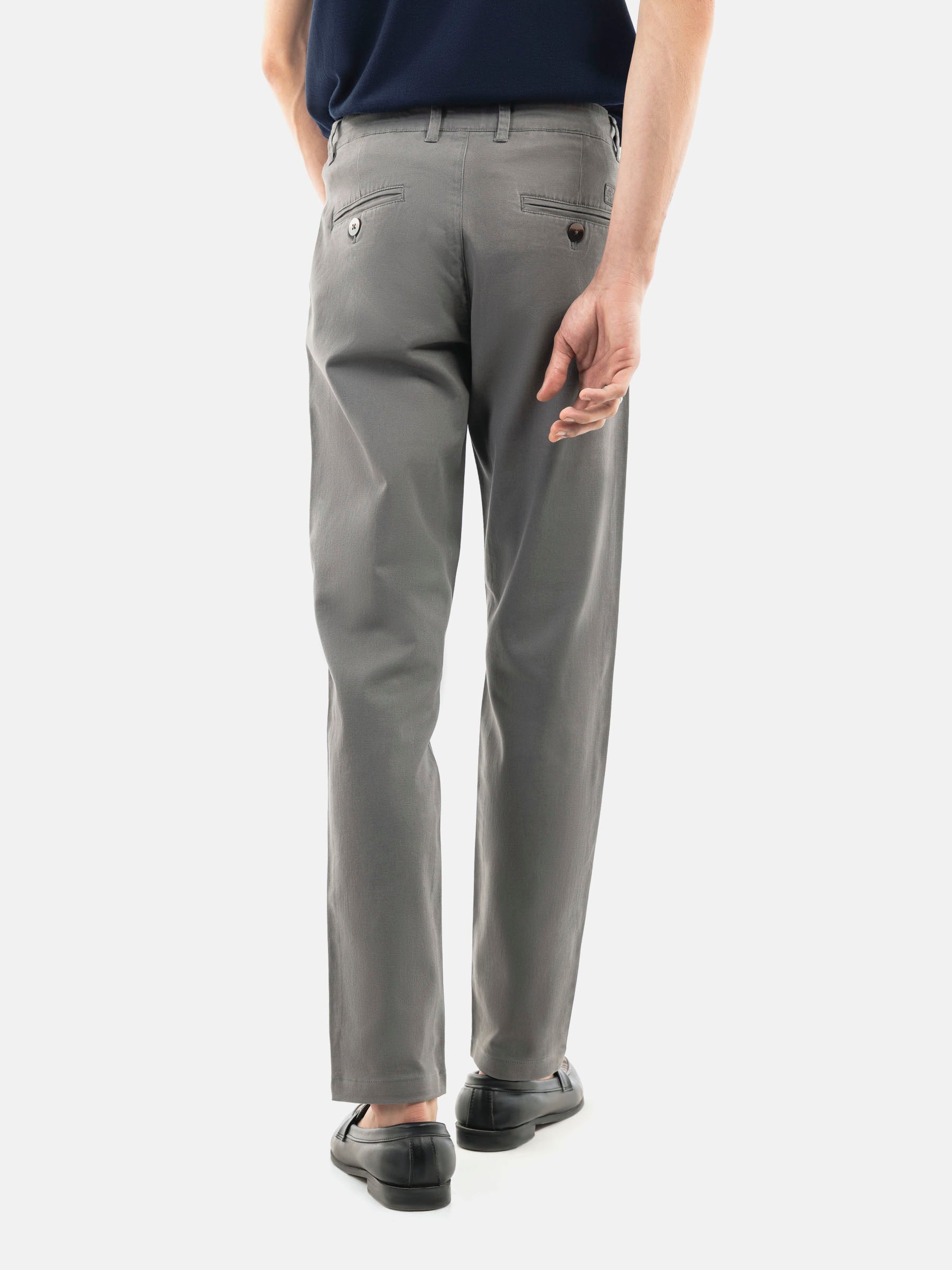 Grey Basic Casual Fit Chinos
