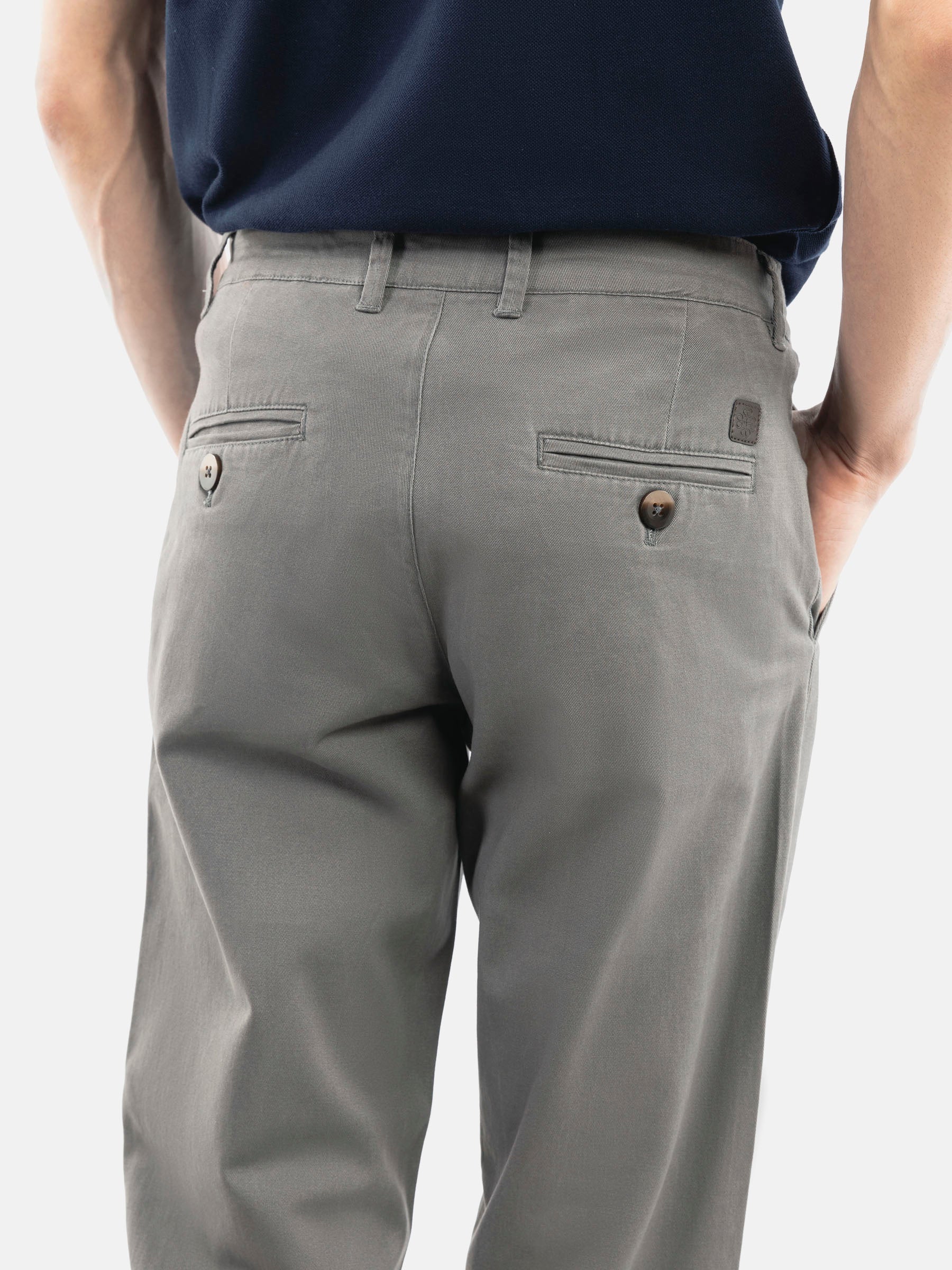 Grey Basic Casual Fit Chinos