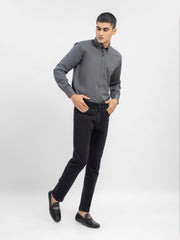 Grey Button Down Shirt With Collar Detailing
