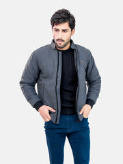 Grey Checkered Quilted Jacket