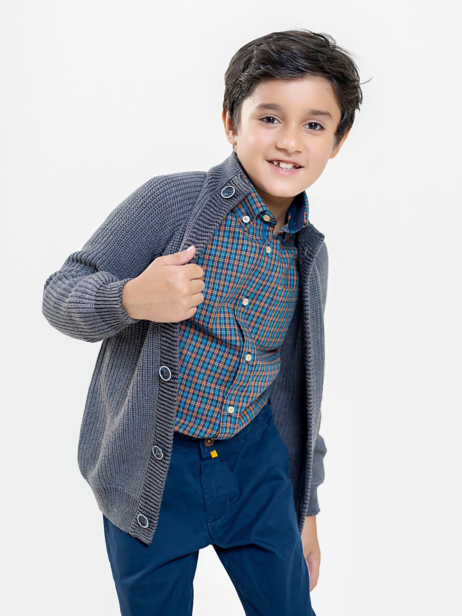 Grey Chunky Casual Knitted Cardigan