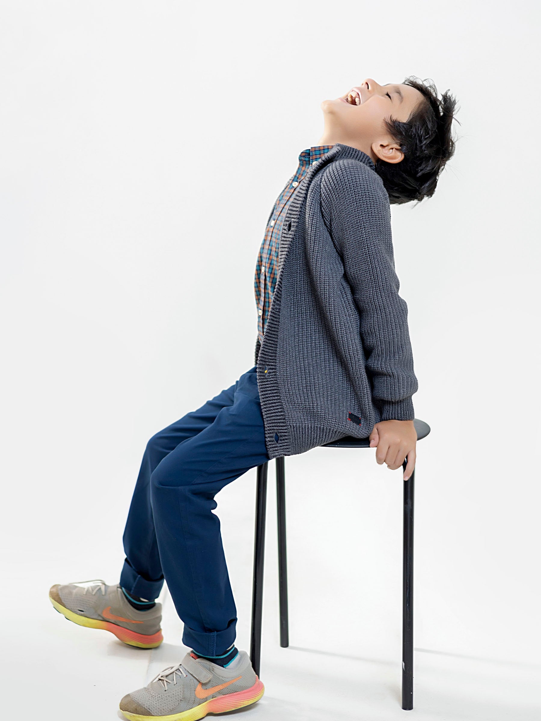 Grey Chunky Casual Knitted Cardigan