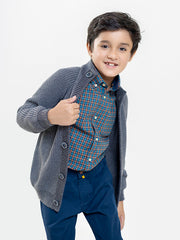 Grey Chunky Casual Knitted Cardigan