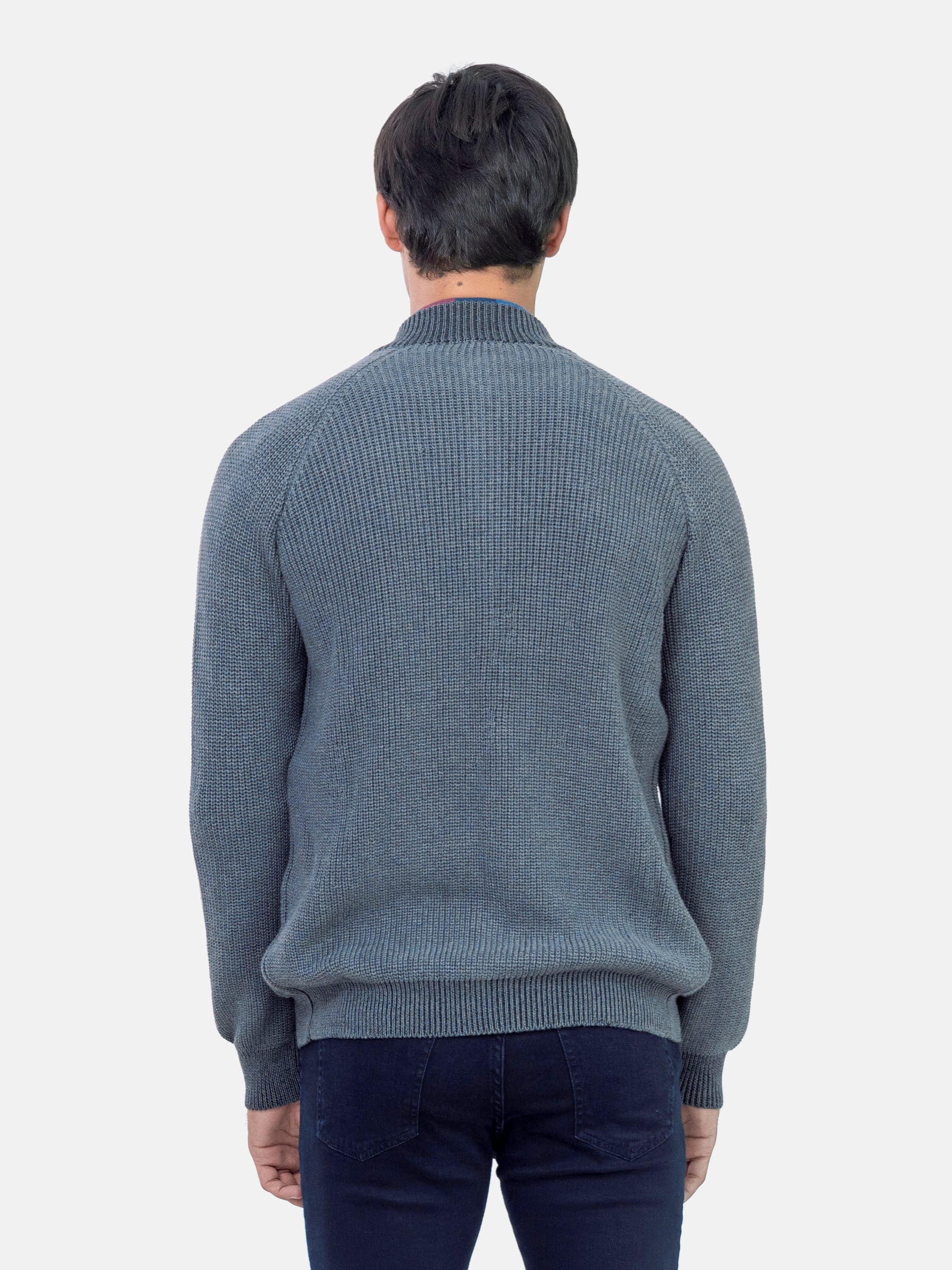 Grey Chunky Knitted Button Cardigan