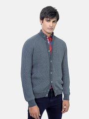 Grey Chunky Knitted Button Cardigan