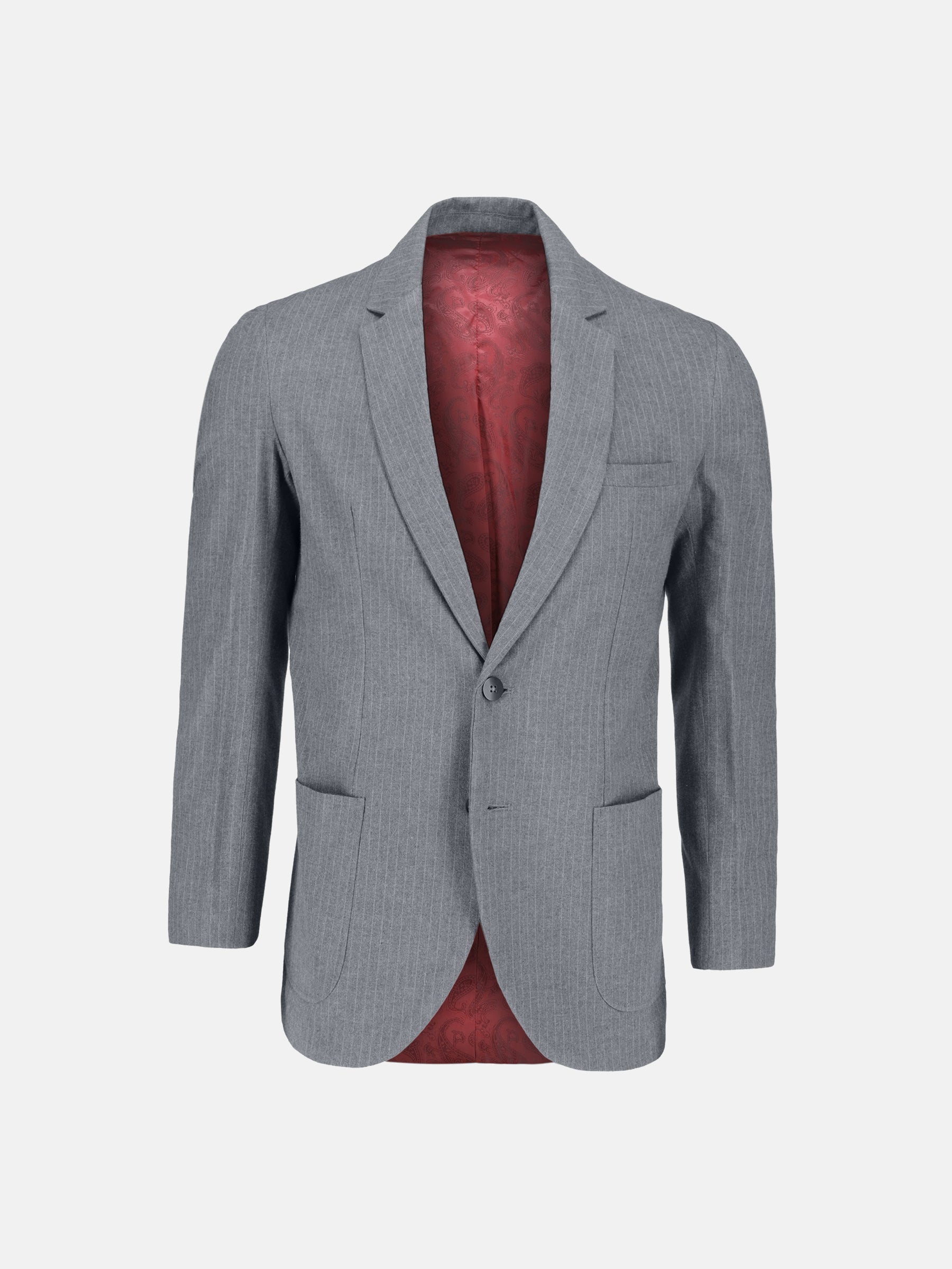 Grey Classic Pinstriped Blazer