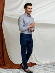 Grey Dobby Formal Structured Shirt