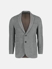 Grey Dobby Wool Cashmere Blazer - Sartoria