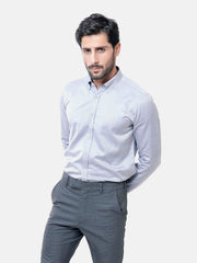 Grey Herringbone Button Down Formal Shirt