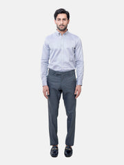 Grey Herringbone Button Down Formal Shirt