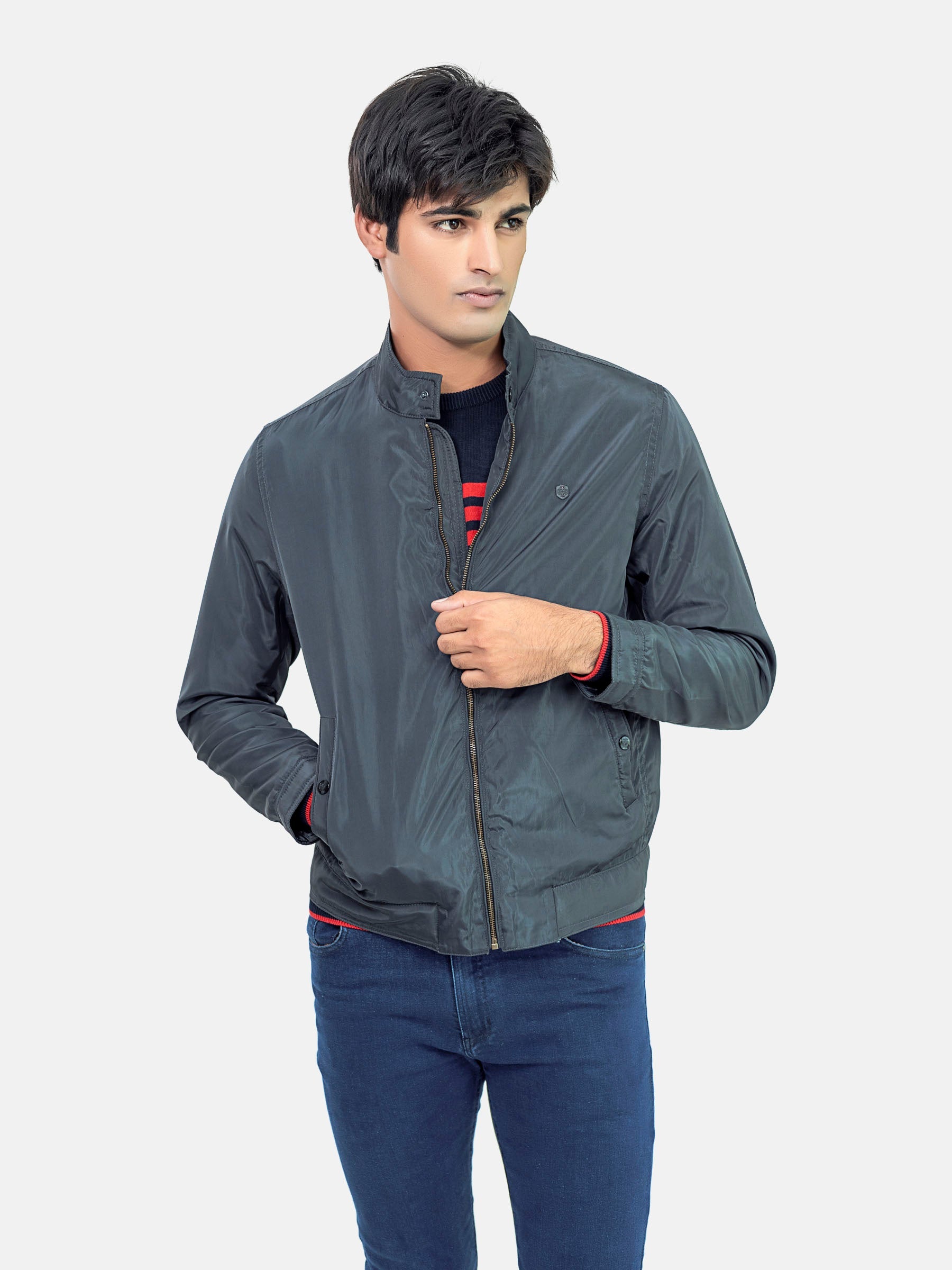 Grey Light Weight Harrington Jacket