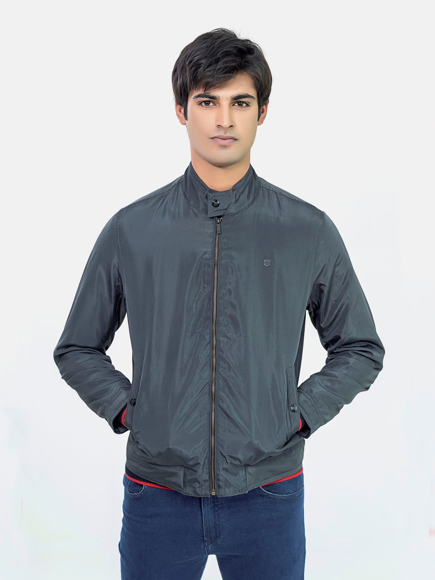 Grey Light Weight Harrington Jacket