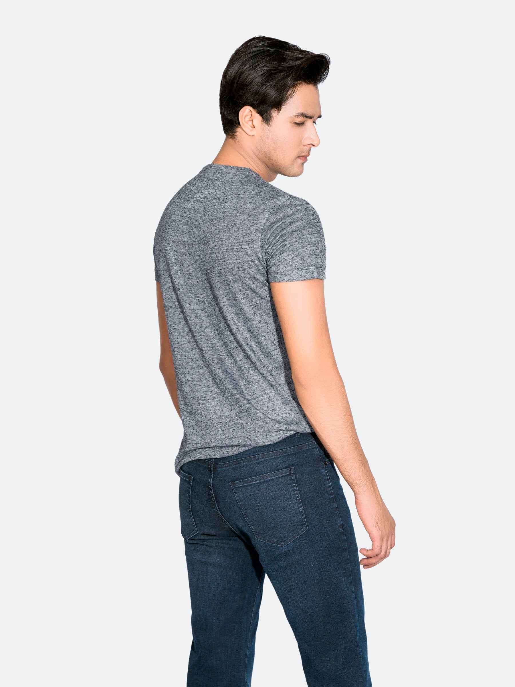 Grey Light Weight V-Neck T-Shirt