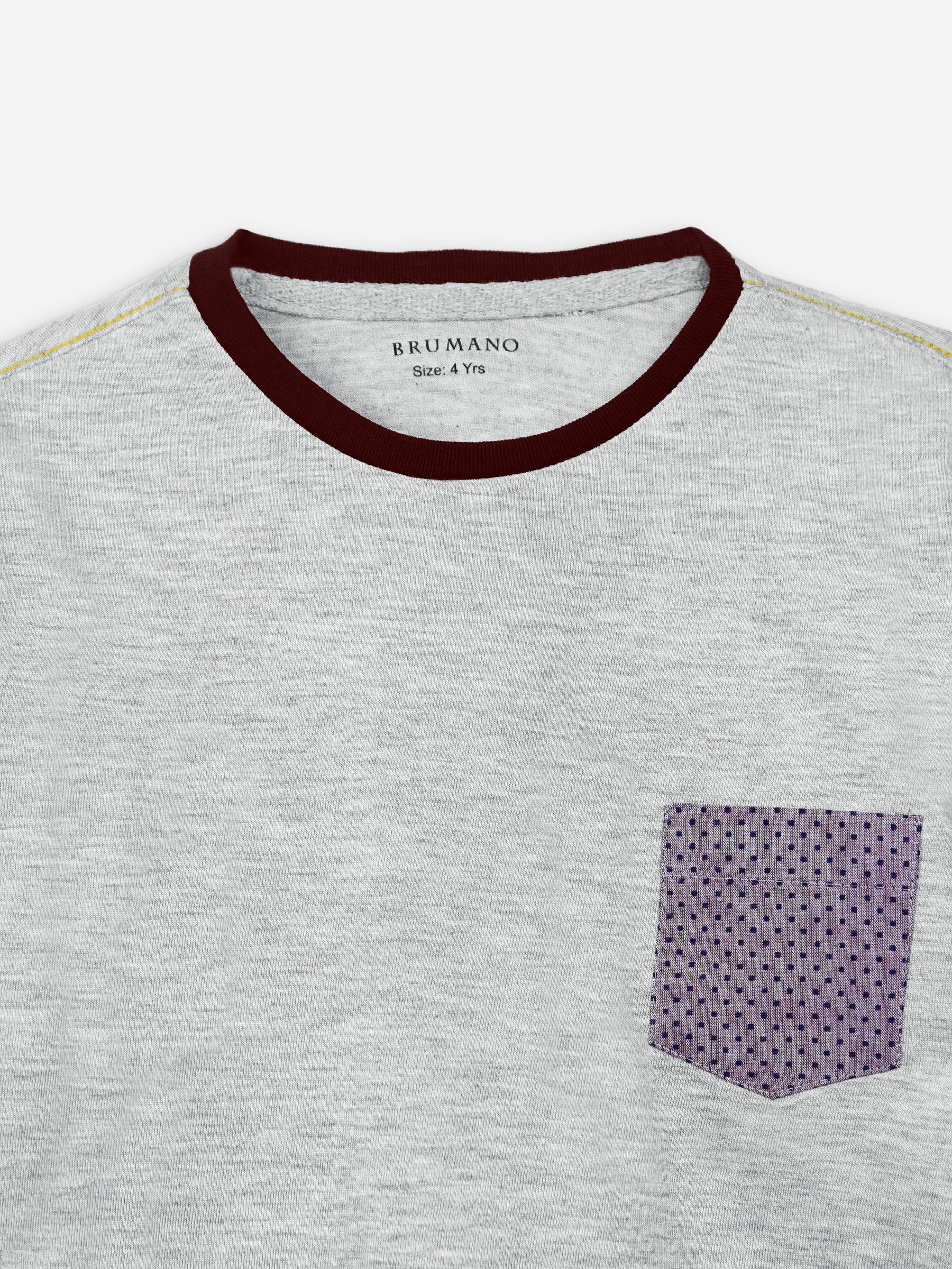 Grey Long Sleeve Casual T-Shirt With Pocket