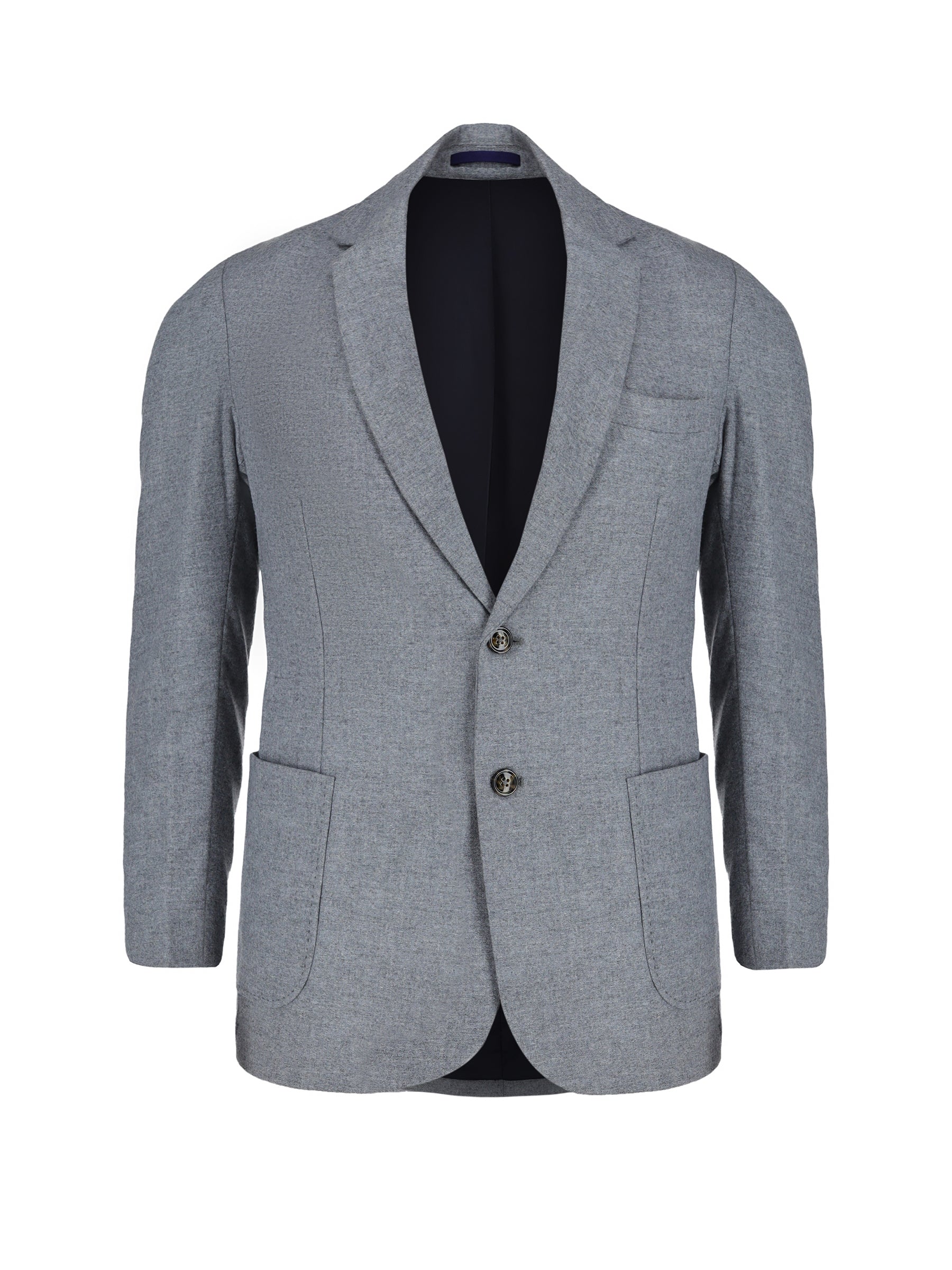 Grey Melange Wool & Cashmere Blended Blazer - Sartoria