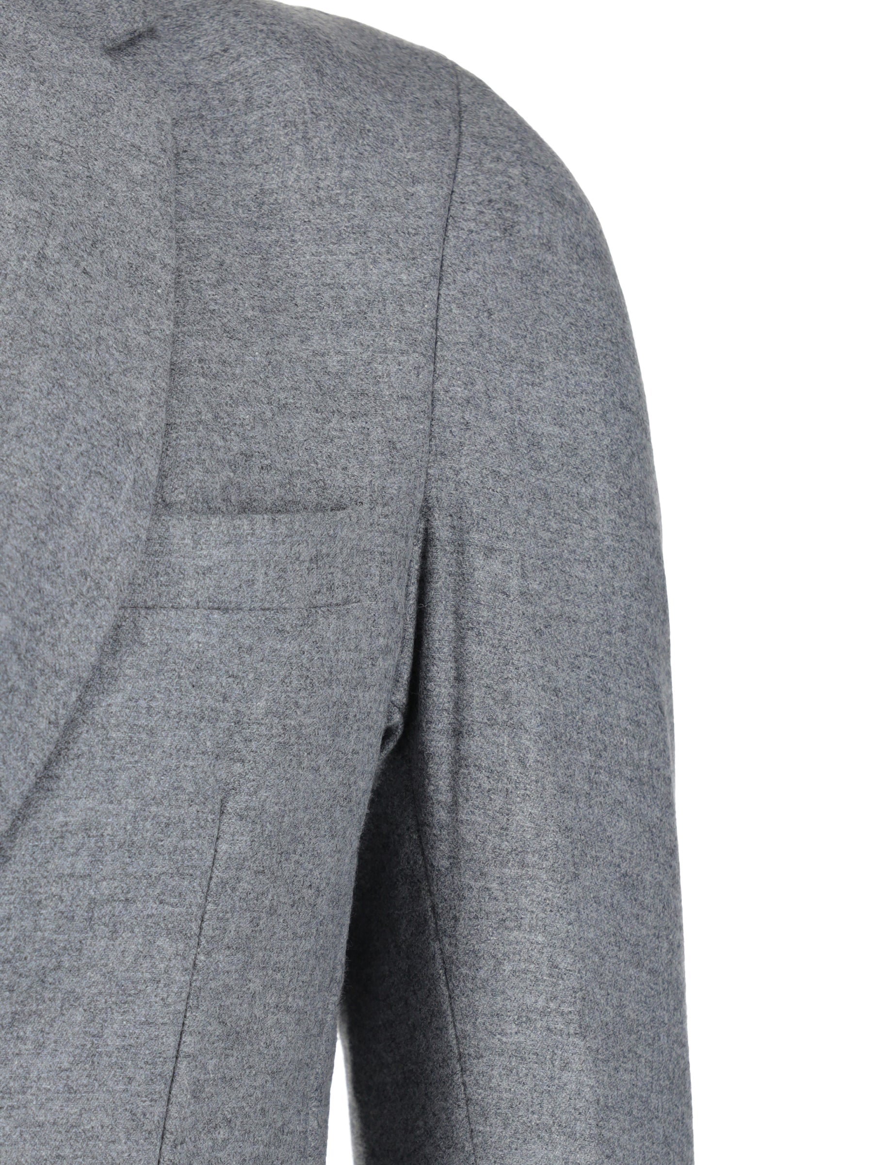 Grey Melange Wool & Cashmere Blended Blazer - Sartoria