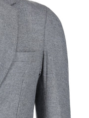 Grey Melange Wool & Cashmere Blended Blazer - Sartoria
