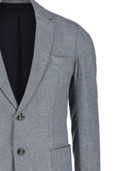 Grey Melange Wool & Cashmere Blended Blazer - Sartoria