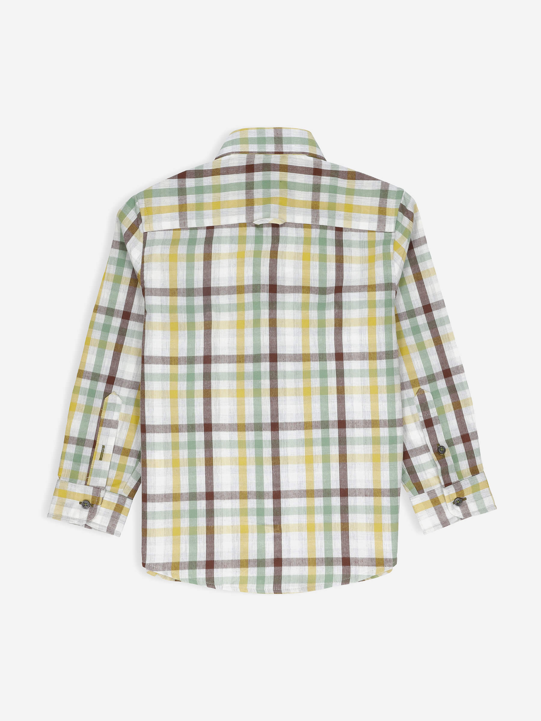 Grey Multi Color Corduroy Checked Casual Shirt