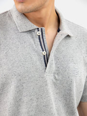 Grey Neppy Cotton Basic Polo