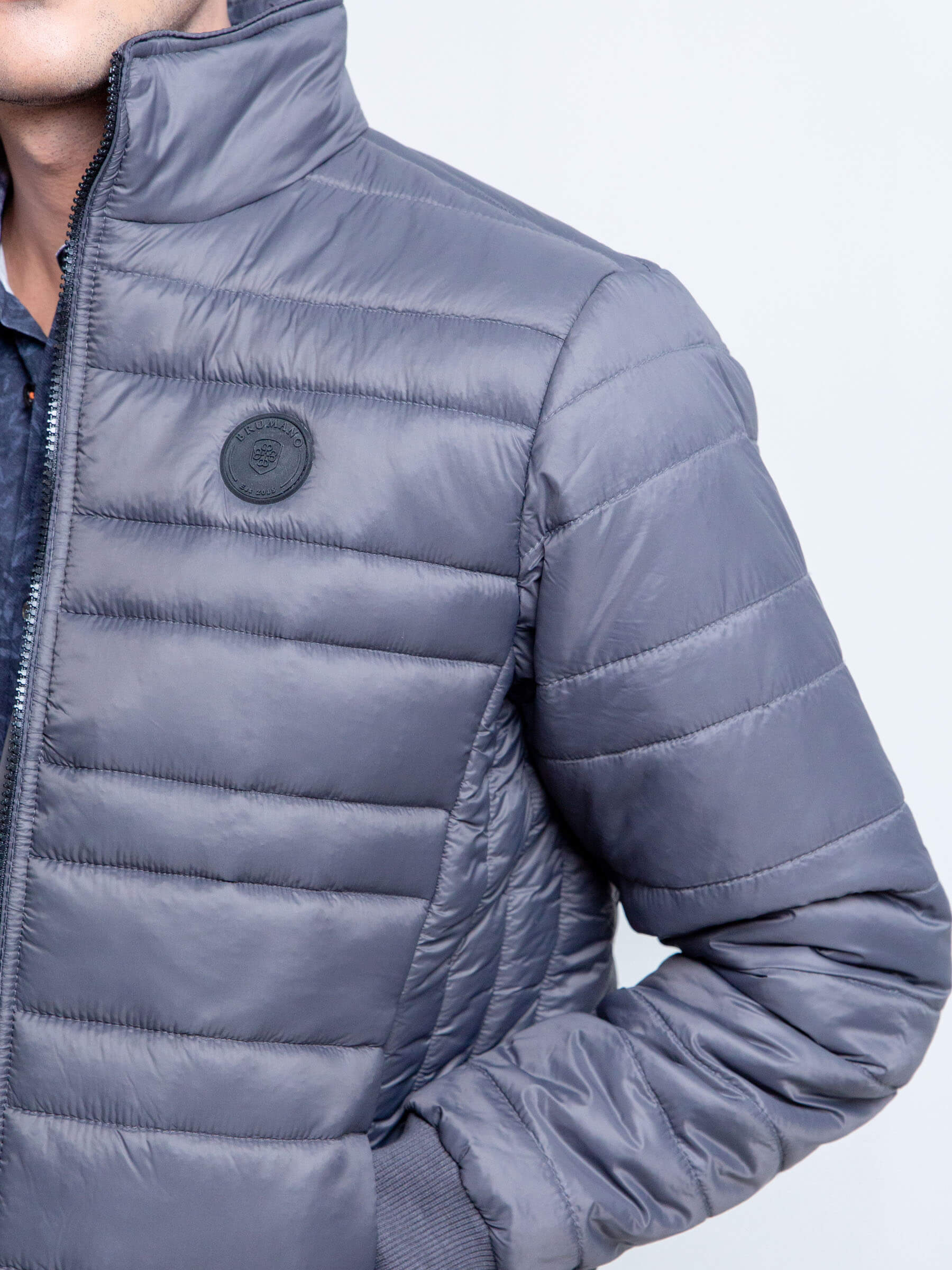 Grey Nylon Puffer Jacket