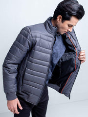 Grey Nylon Puffer Jacket