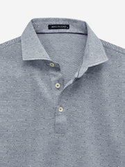 Grey Polka Dot Mercerized Polo With Cutaway Collar