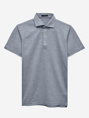 Grey Polka Dot Mercerized Polo With Cutaway Collar