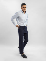 Grey Striped Button Down Shirt With Detailing
