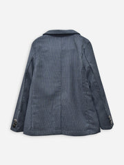 Grey Striped Kids Formal Blazer