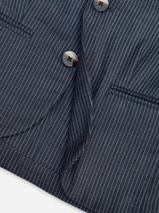 Grey Striped Kids Formal Blazer