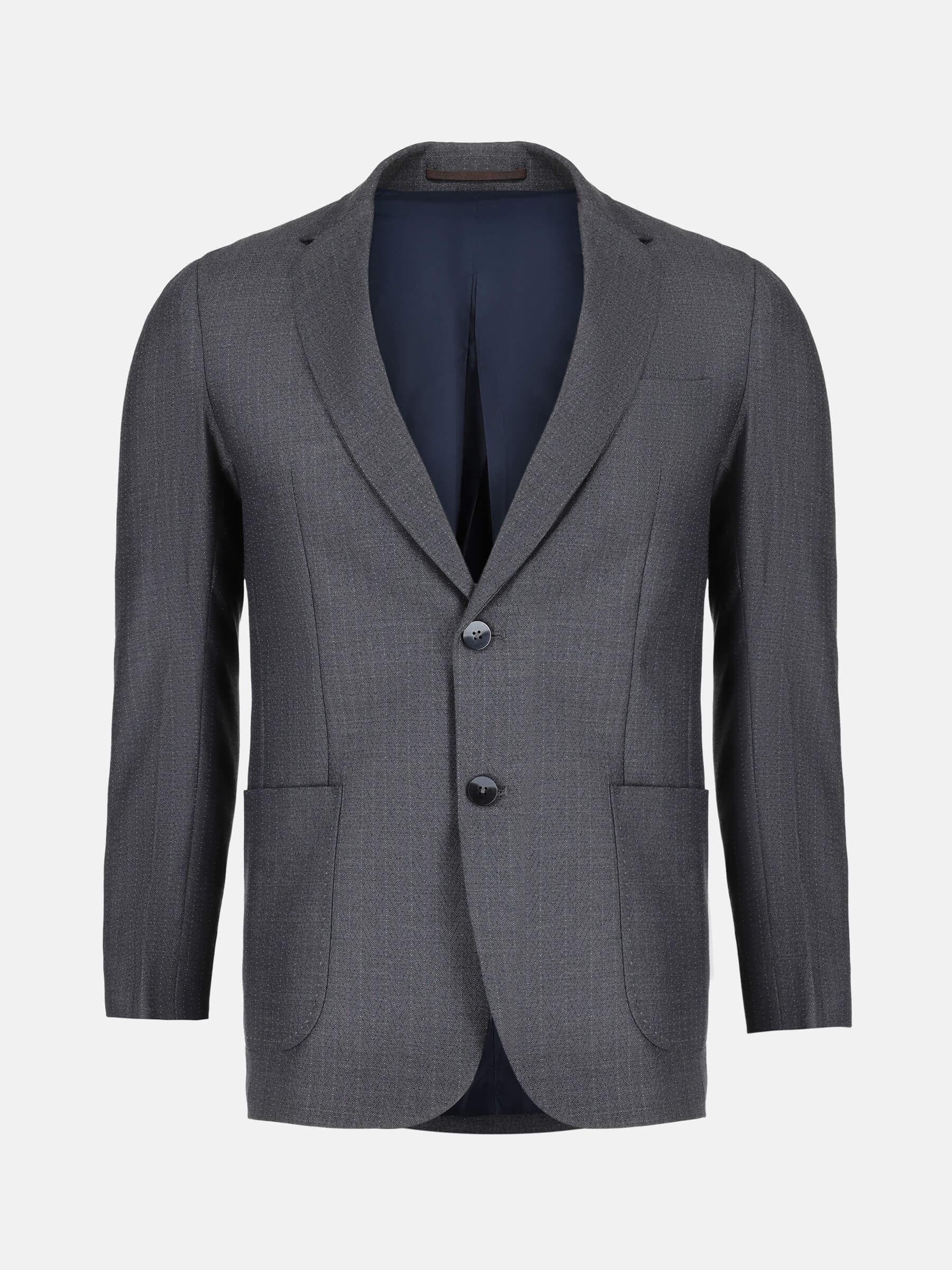 Grey Structured Striped Formal Blazer