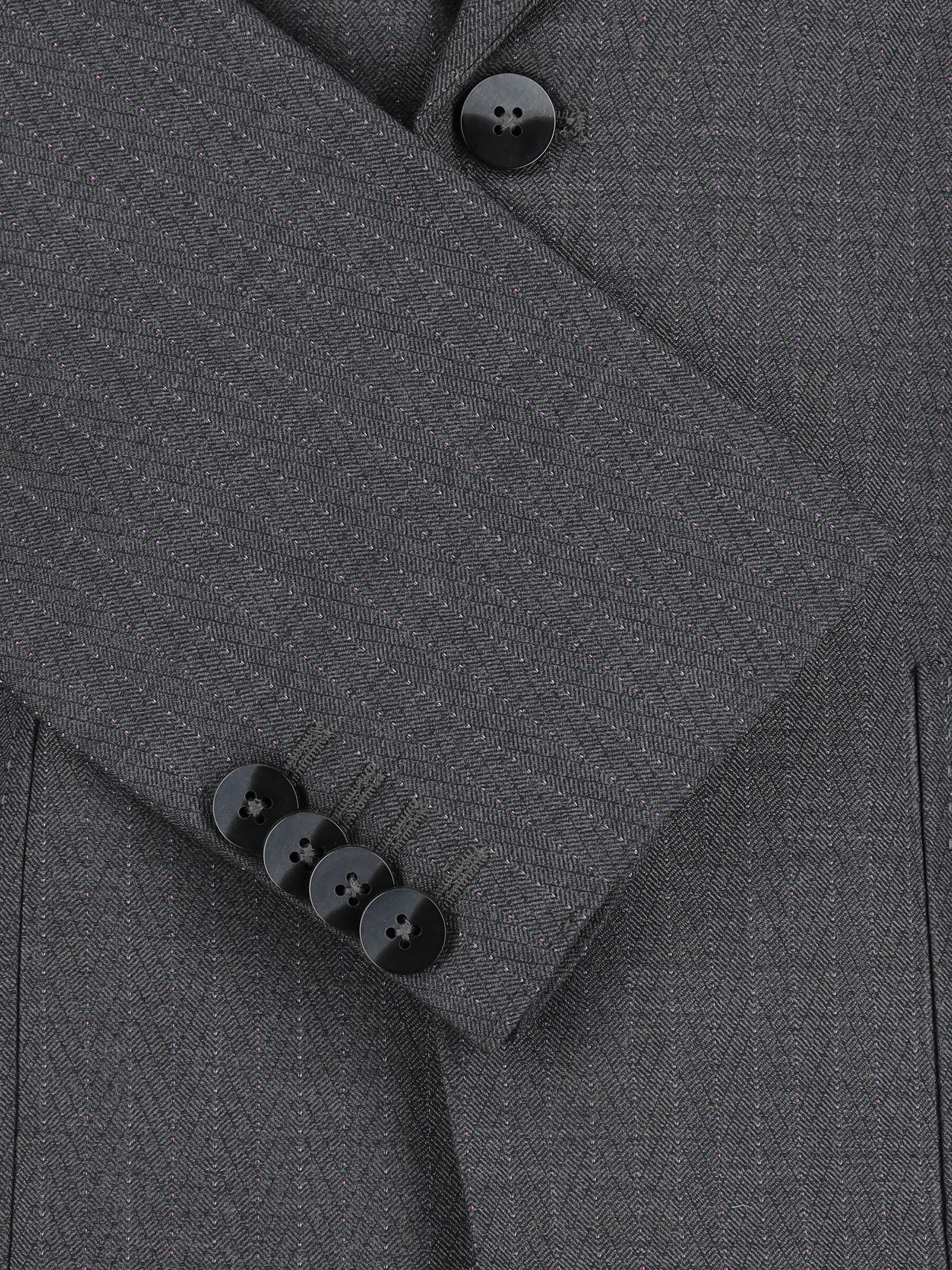 Grey Structured Striped Formal Blazer