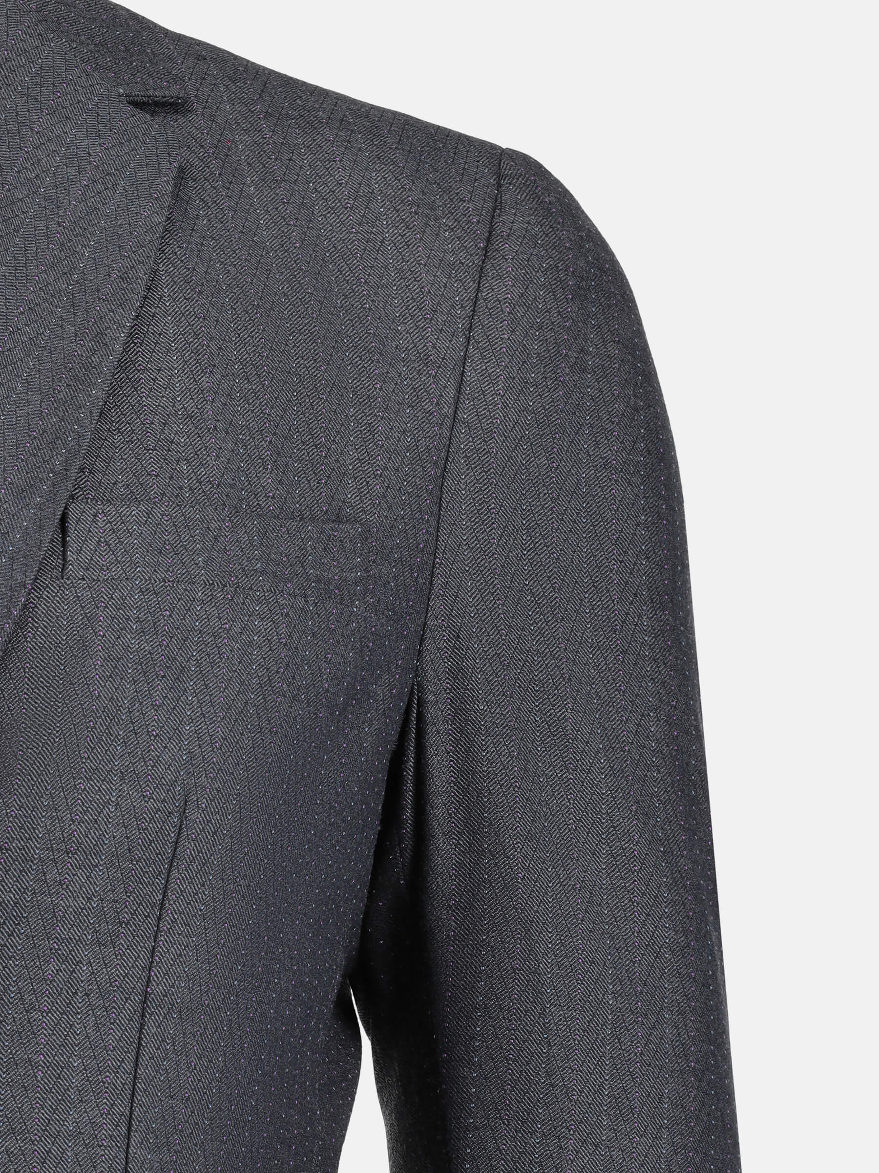 Grey Structured Striped Formal Blazer