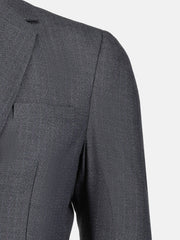 Grey Structured Striped Formal Blazer