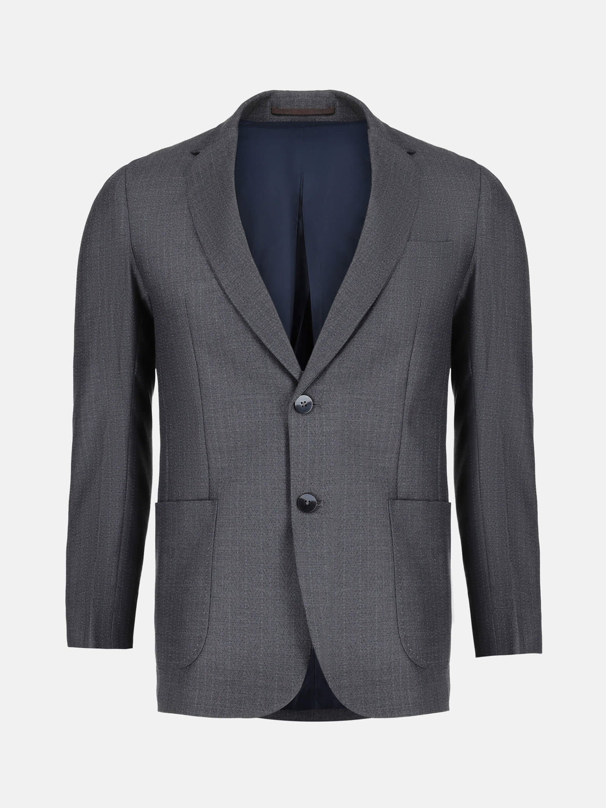 Grey Structured Striped Formal Blazer