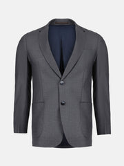 Grey Structured Striped Formal Blazer