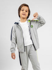 Grey Tracksuit With Hoodie & Jogger Pajama - Pack Of 2 PC