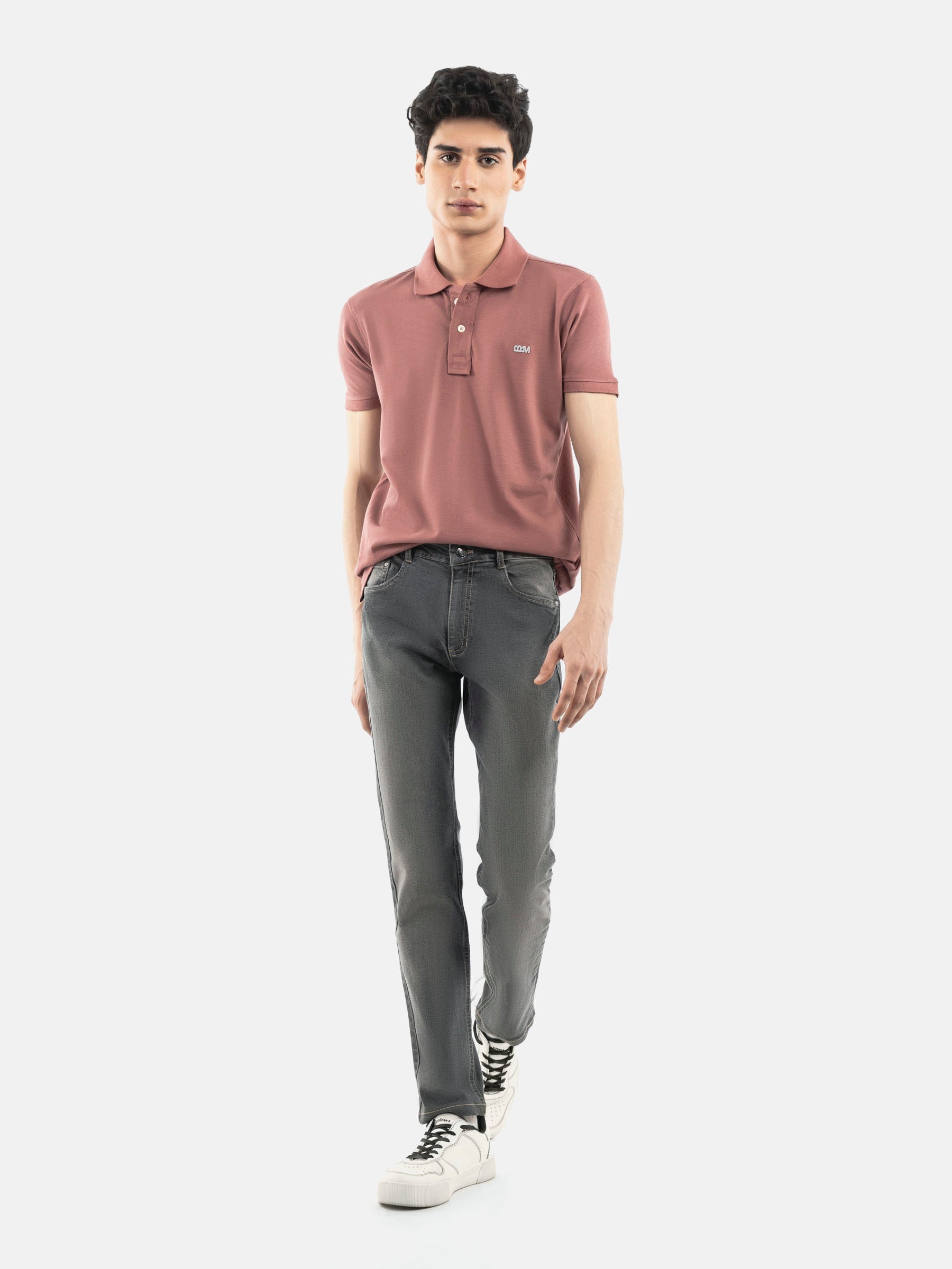 Grey Washed Slim Fit Denim Jeans
