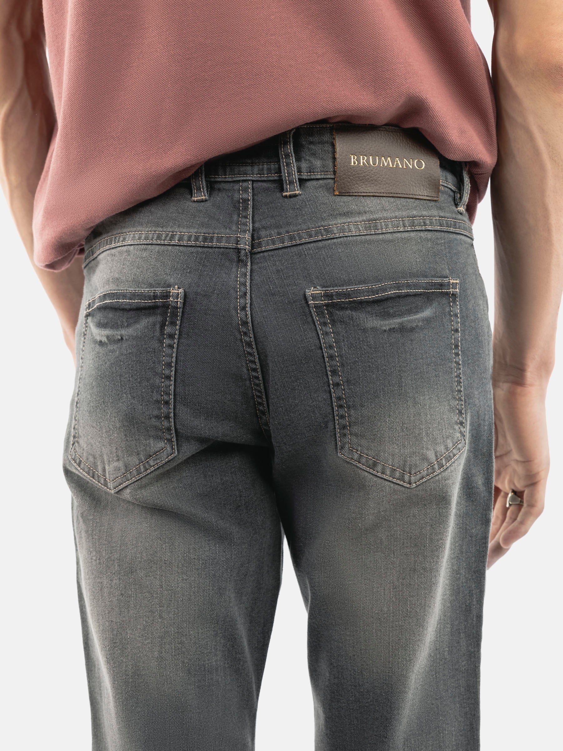 Grey Washed Slim Fit Denim Jeans