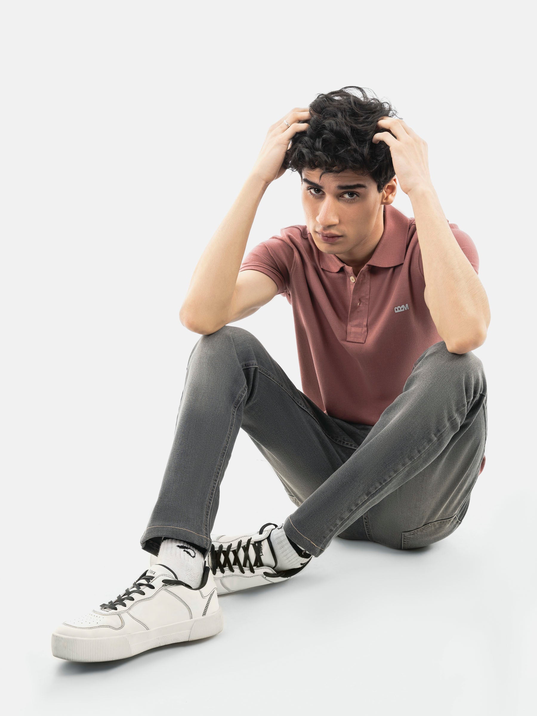 Grey Washed Slim Fit Denim Jeans