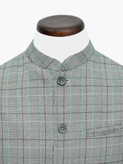 Grey Windowpane Checkered Waistcoat