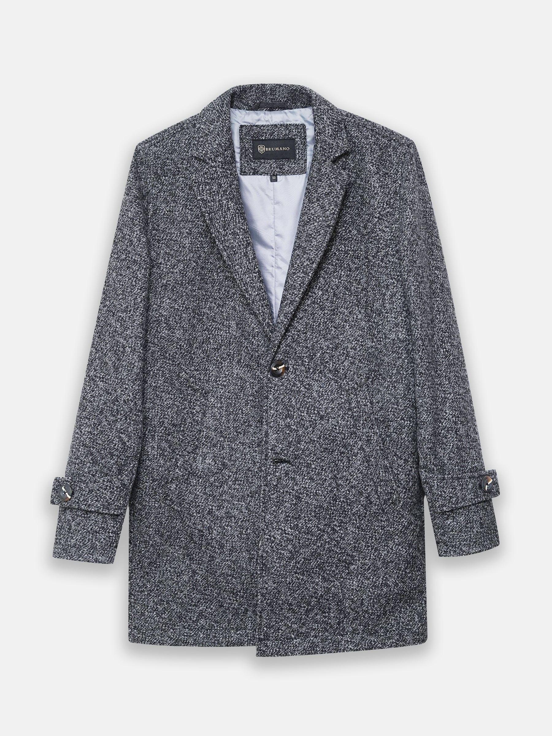 Grey Wool Blended Over Coat