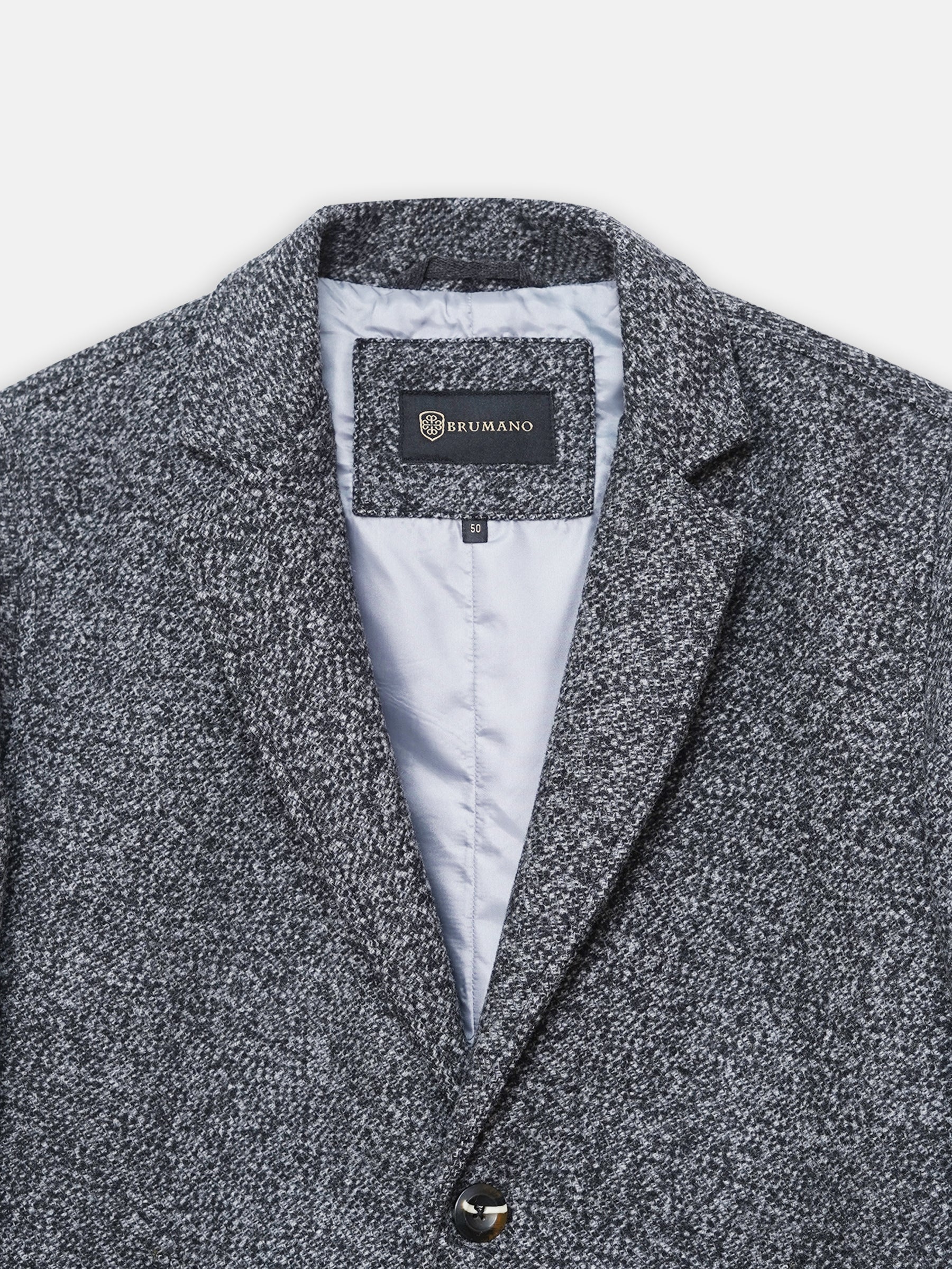 Grey Wool Blended Over Coat
