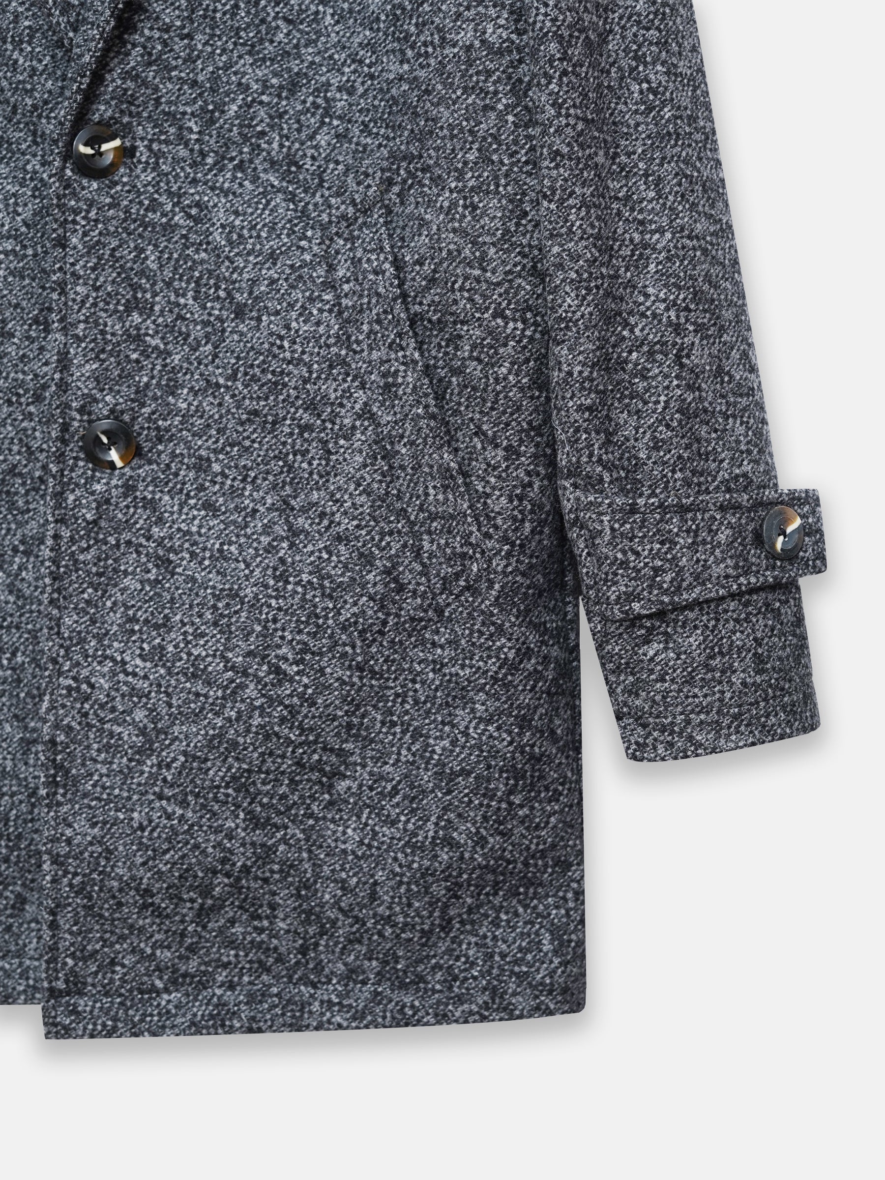 Grey Wool Blended Over Coat