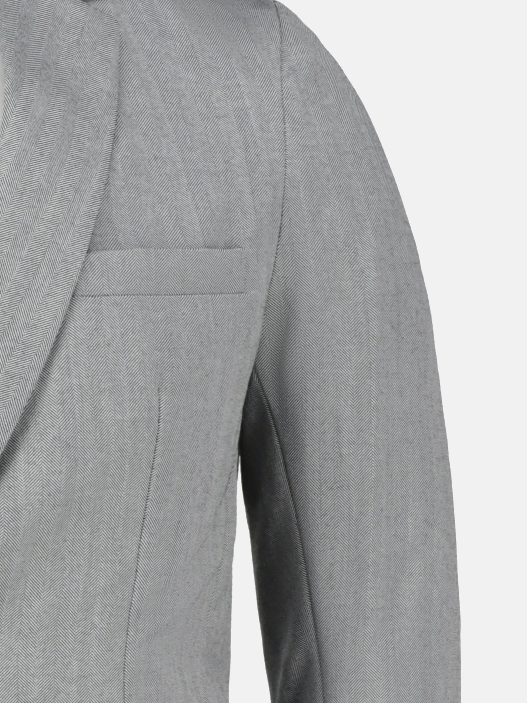Grey Wool Herringbone Blazer